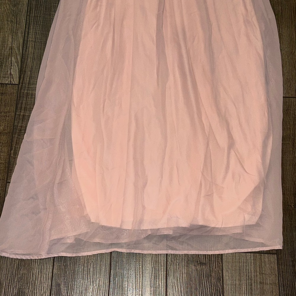 PinkBlush Light Pink Chiffon V-Neck Flutter Sleeve Maxi Dress VD8151-1K Medium - Picture 5 of 6
